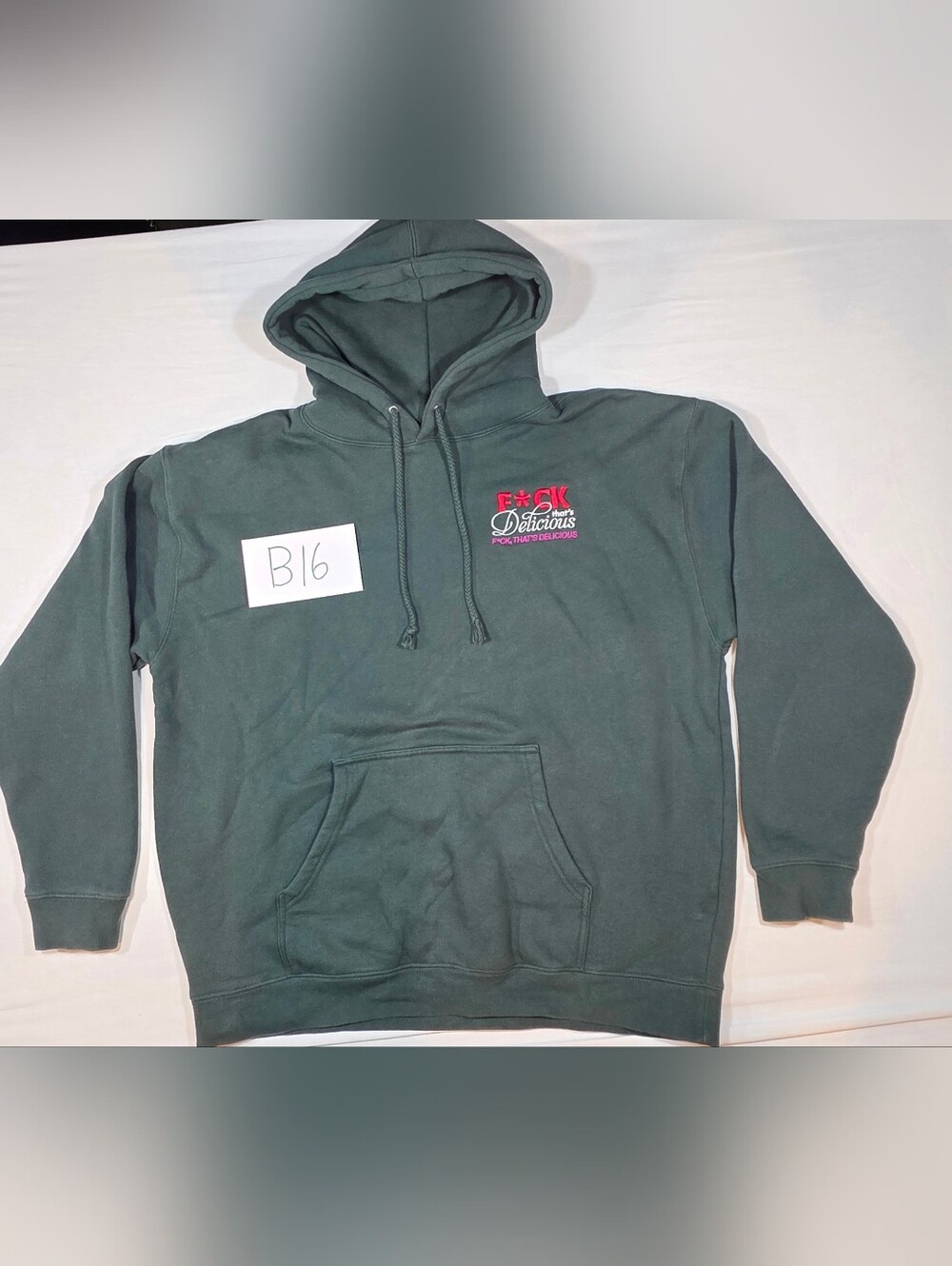 Action Bronson F*ck That's Delicious Embroidered Forest Green Men's Hoodie